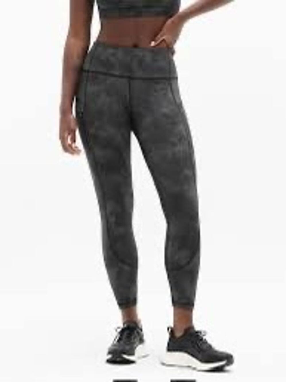 Athleta Rainier Reflective Print Running Tight NEW Womens  M Black/Gray 860651
